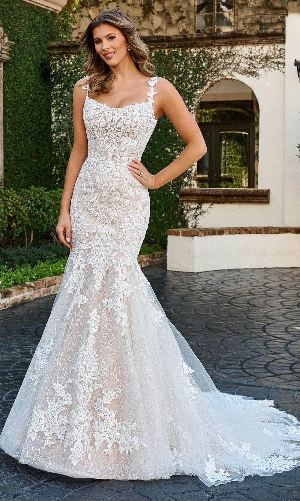 Image of Rachel Allan Bridal RB4193 - Embroidered Mermaid Wedding Gown