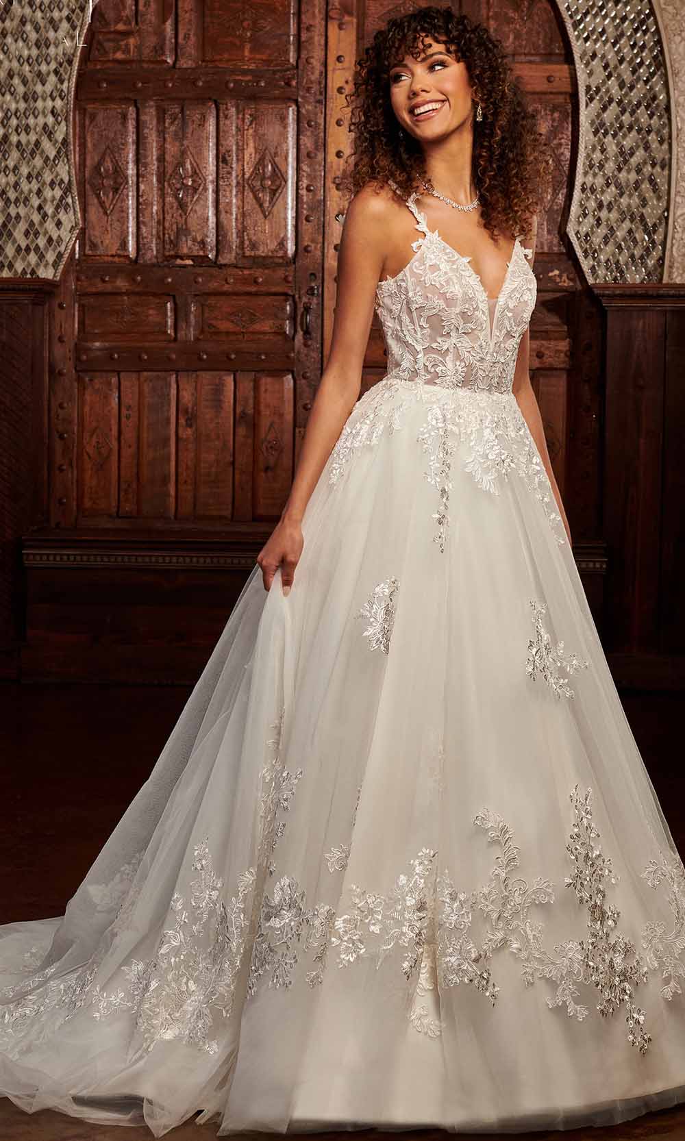 Image of Rachel Allan RB3166 - Sleeveless Lace Applique Bridal Gown