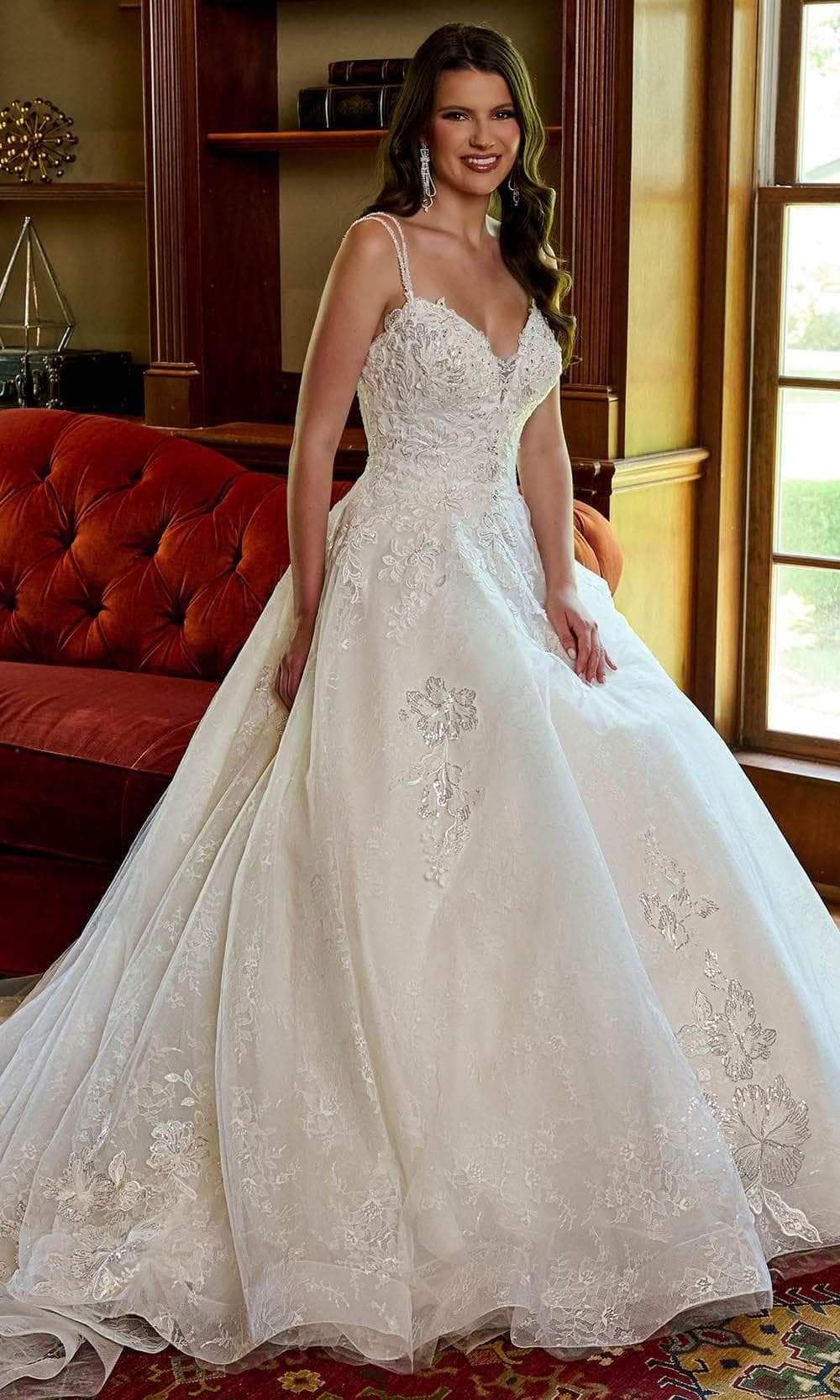 Image of Rachel Allan RB3180 - Dual Straps Lace Appliqued Bridal Gown