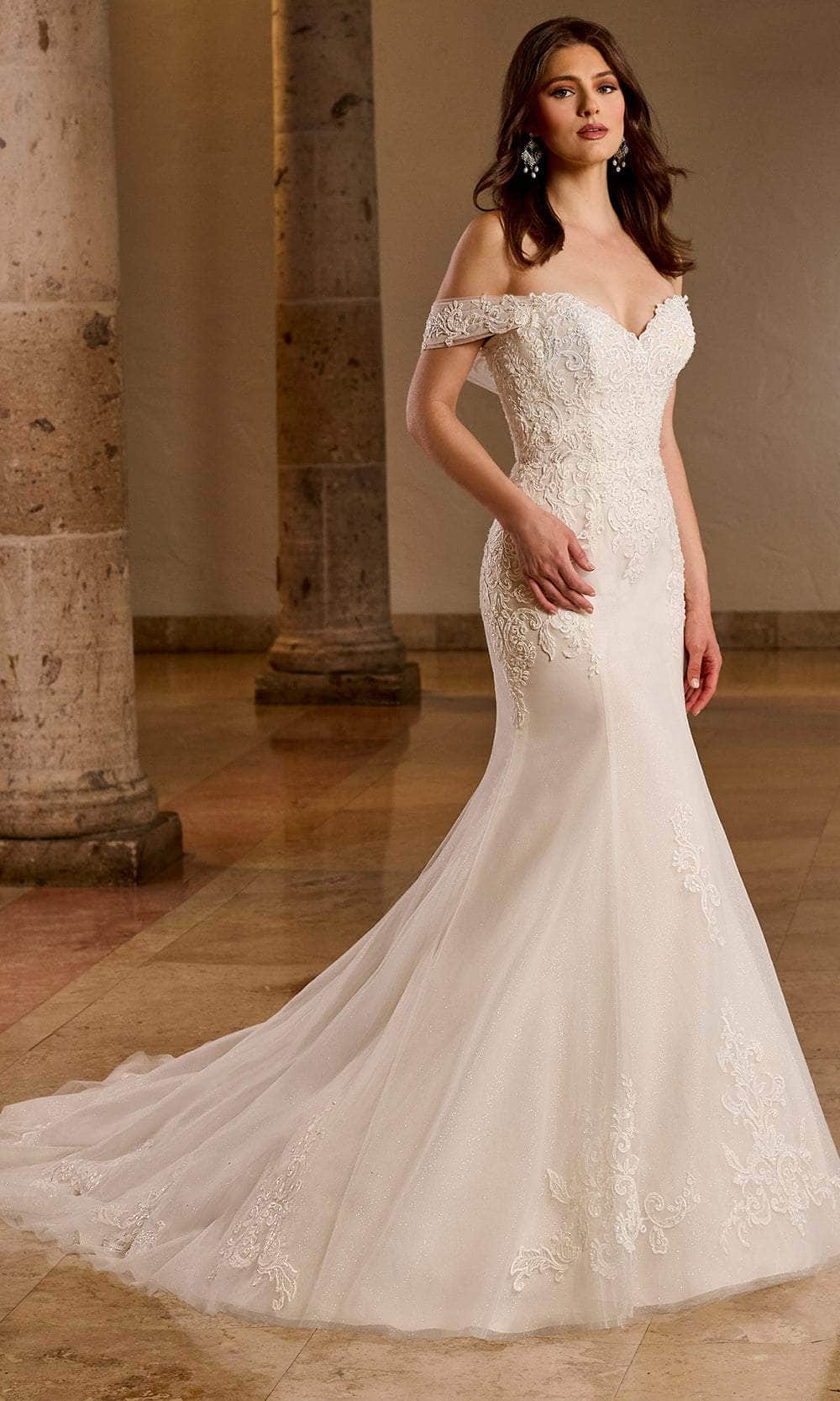 Image of Rachel Allan RB4160 - Off Shoulder Beaded Lace Bridal Gown
