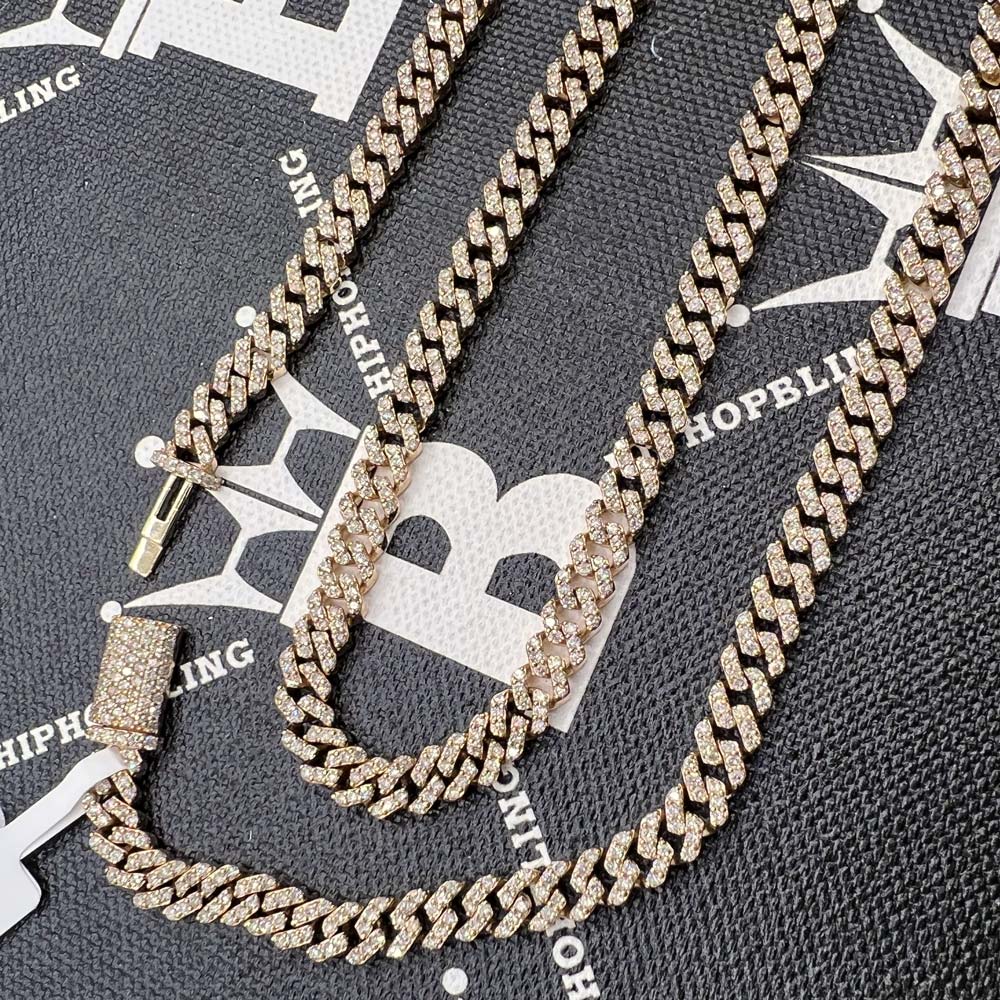 Image of Real Diamond Cuban Chain 6MM 10K Yellow or White Gold ID 41650413568193