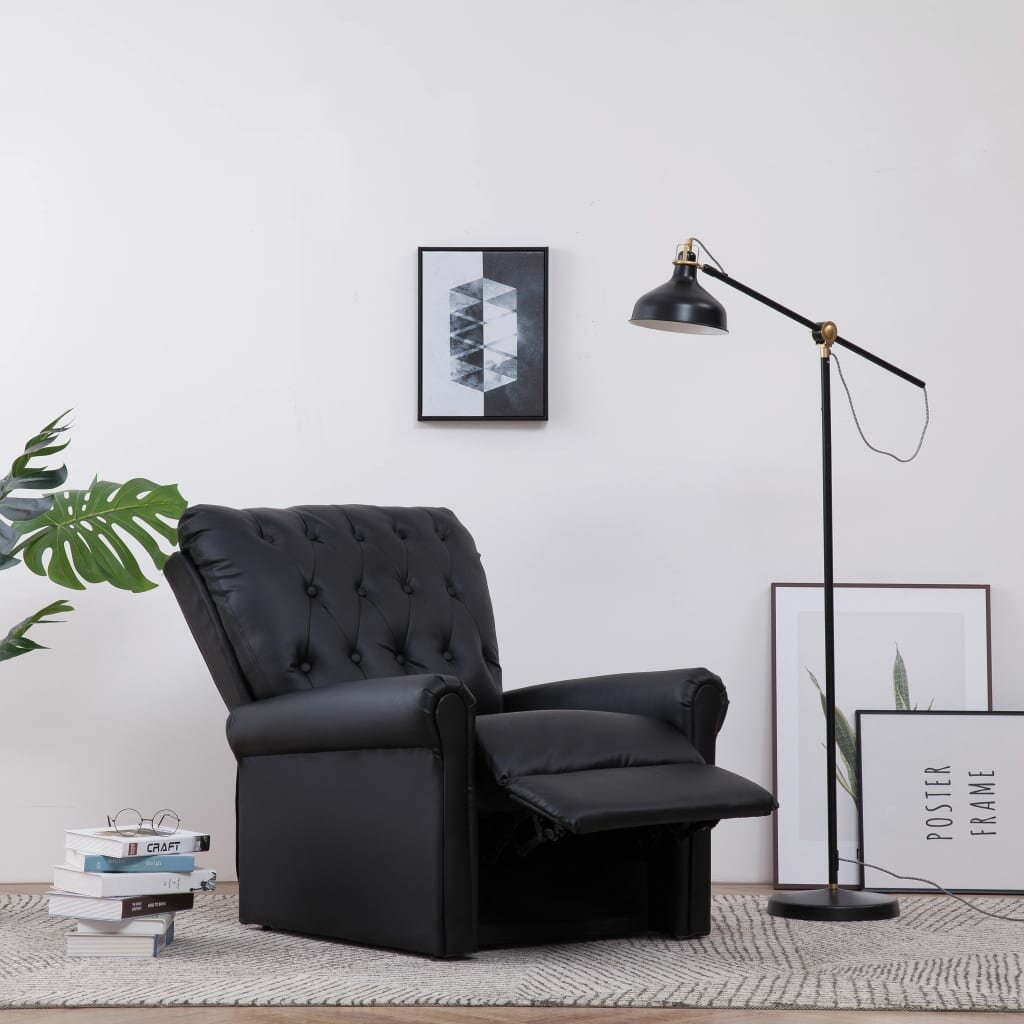 Image of Reclining Chair Black Faux Leather