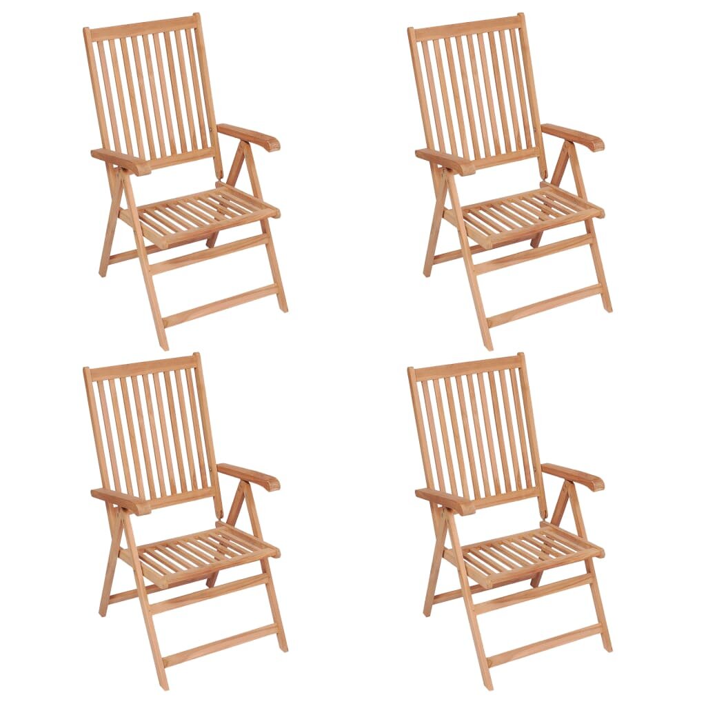 Image of Reclining Garden Chairs 4 pcs Solid Teak Wood