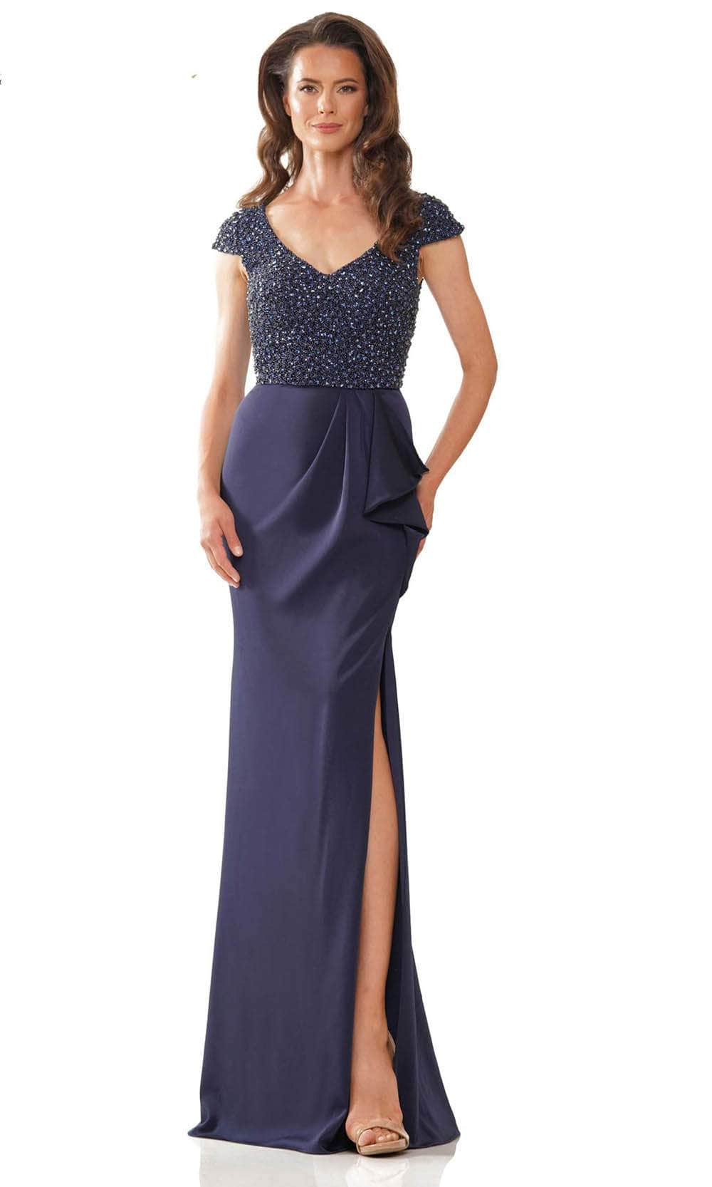 Image of Rina Di Montella RD2779 - Beaded Cap Sleeve Evening Gown