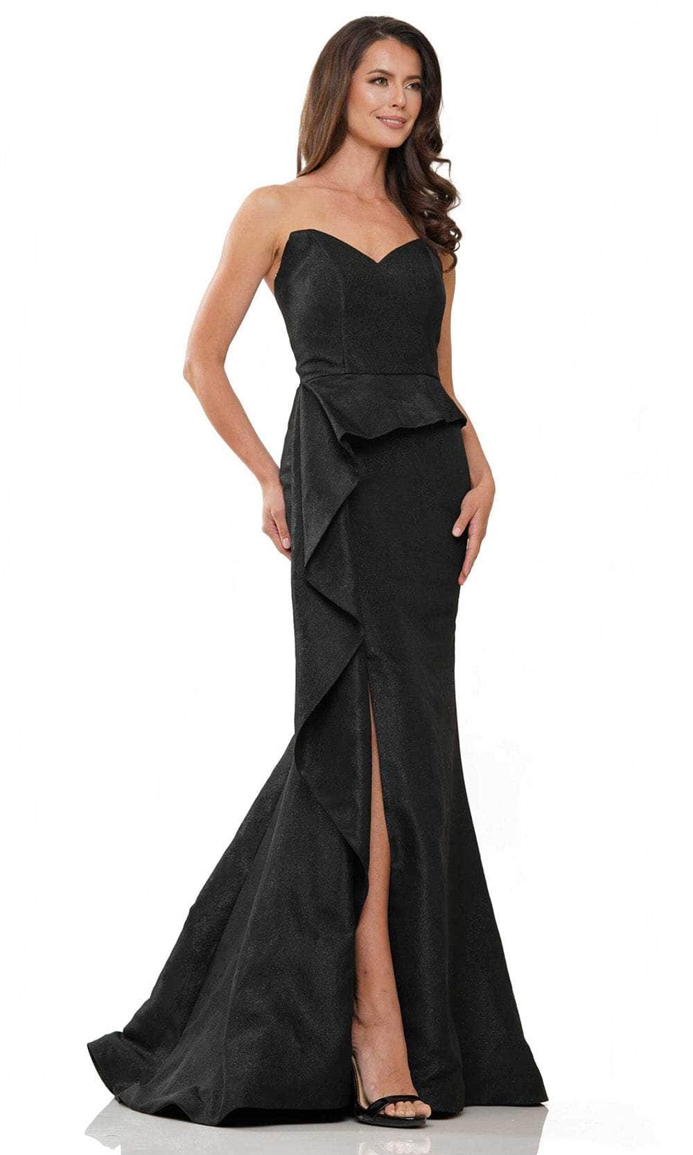 Image of Rina Di Montella RD2936 - Strapless Side Ruffle Evening Gown