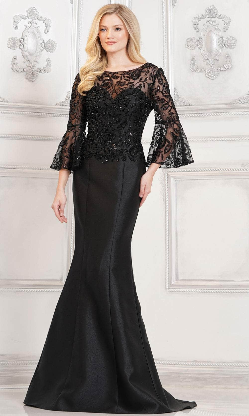 Image of Rina di Montella RD2939 - Bell Sleeve Mermaid Formal Gown