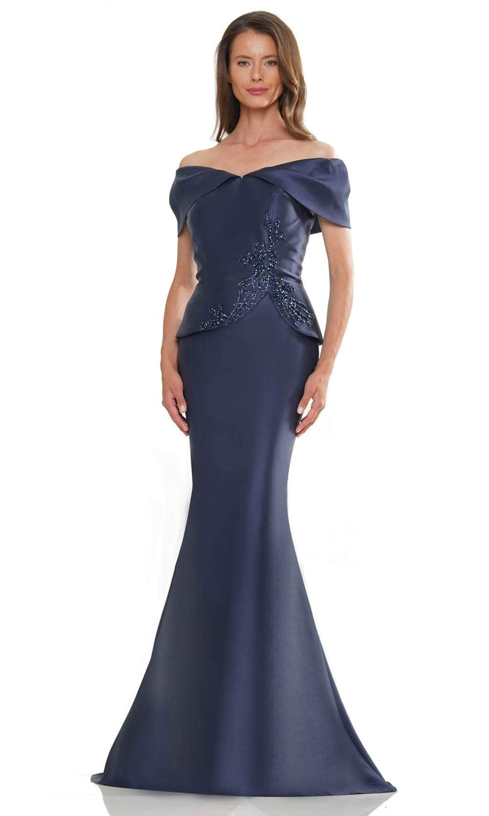 Image of Rina di Montella RD2941 - Applique Peplum Evening Gown