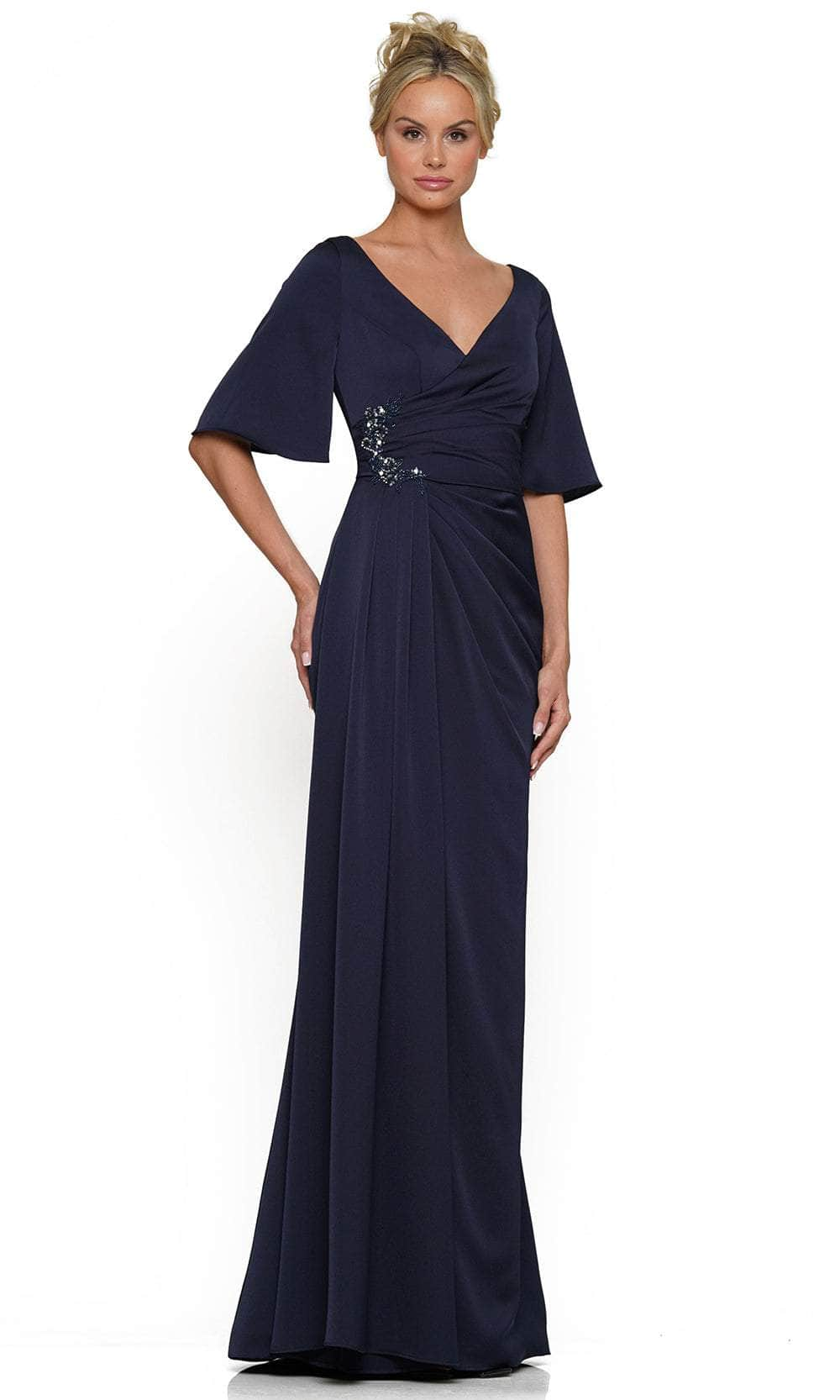 Image of Rina di Montella RD2974 - Surplice V-Neck Pleated Formal Gown