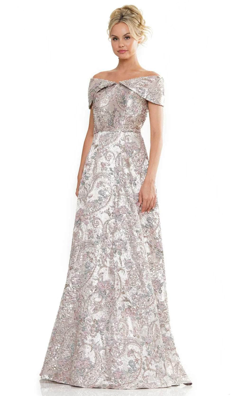 Image of Rina di Montella RD2986 - Off-Shoulder Jacquard Long Gown