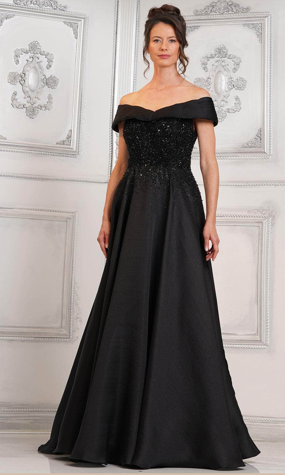 Image of Rina di Montella RD3102 - Beaded Off Shoulder Formal Gown