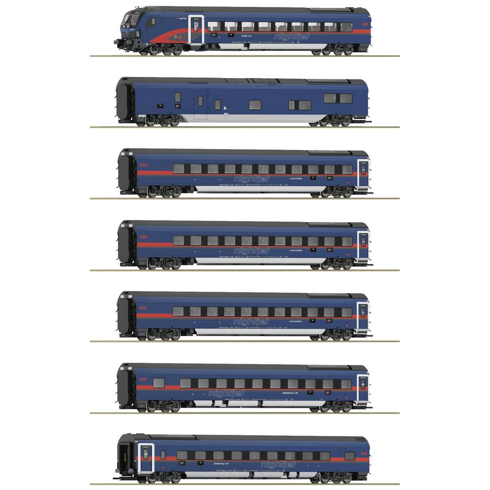 Image of Roco 5500004 H0 7er-Set Nightjet of ÃBB