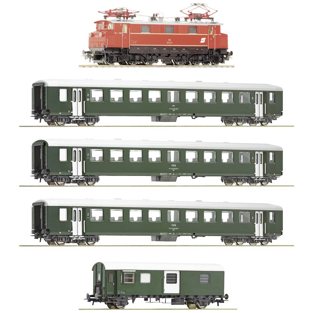 Image of Roco 61493 H0 5er-Set E-Loc 167027 with passenger train of Austrian Federal Railways