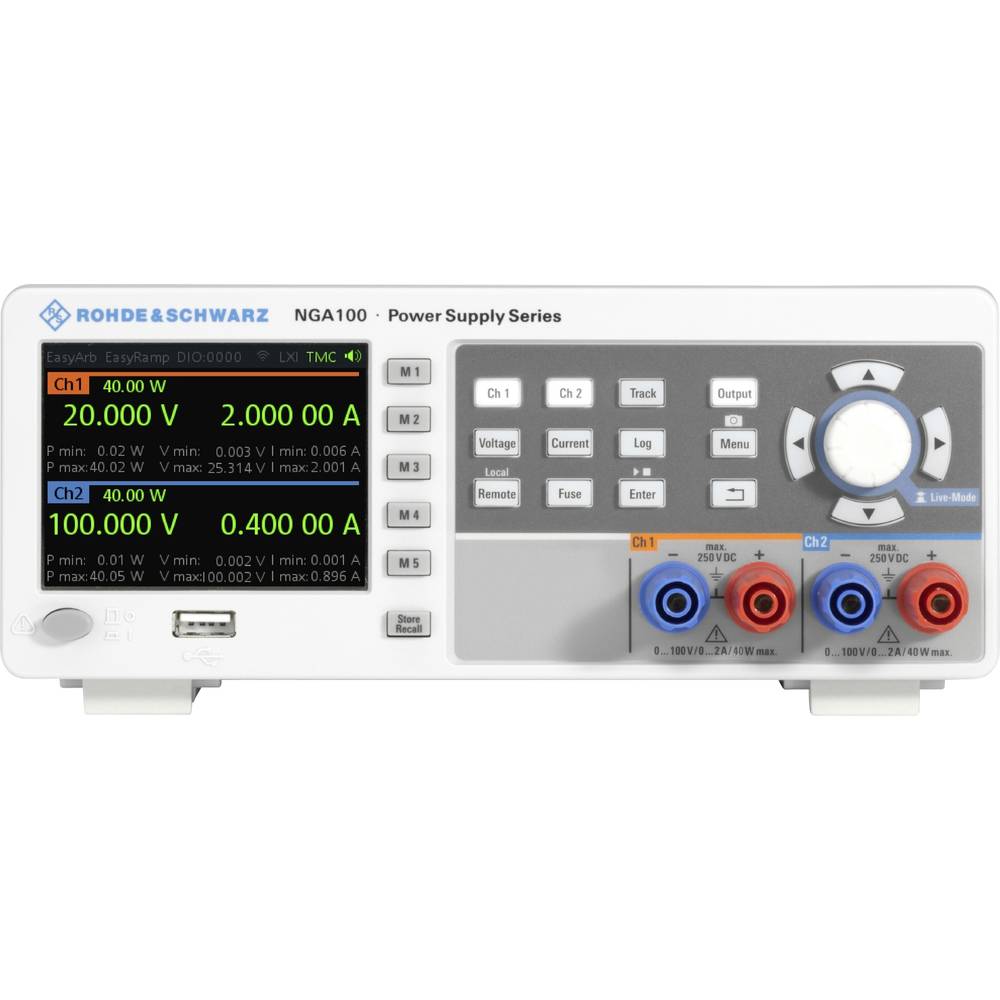 Image of Rohde & Schwarz NGA142 Bench PSU (adjustable voltage) 100 V (max) 2 A (max) 80 W remote controlled programmable No