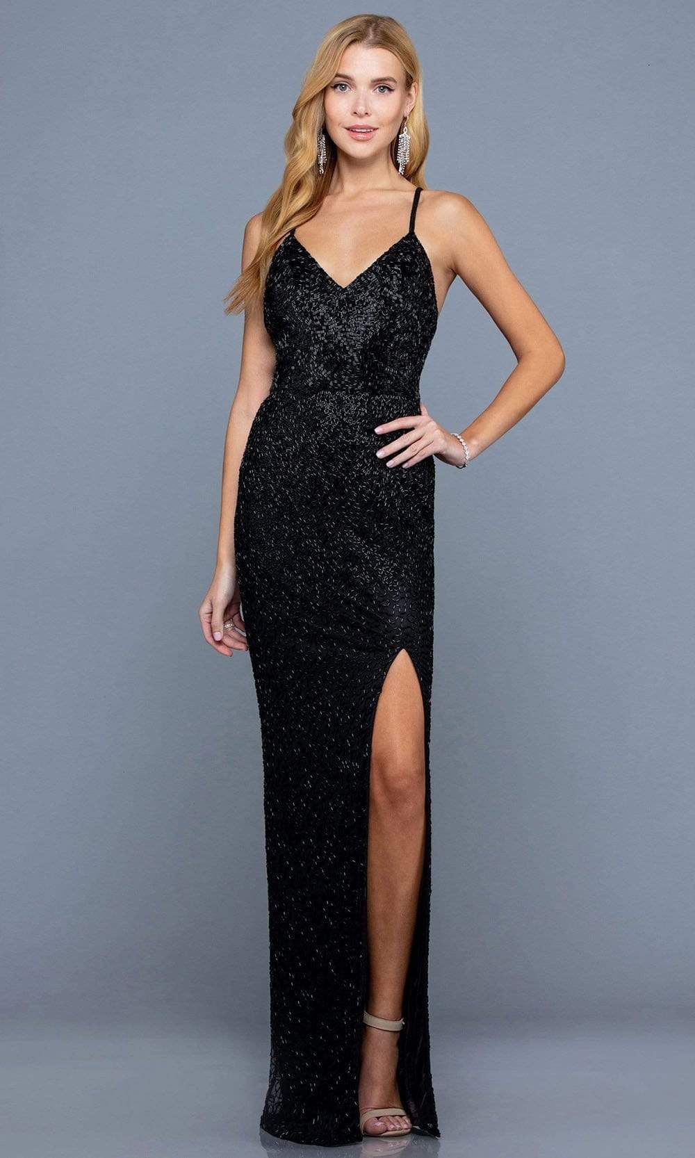 Image of SCALA - 60173 Bugle Beaded Evening Gown