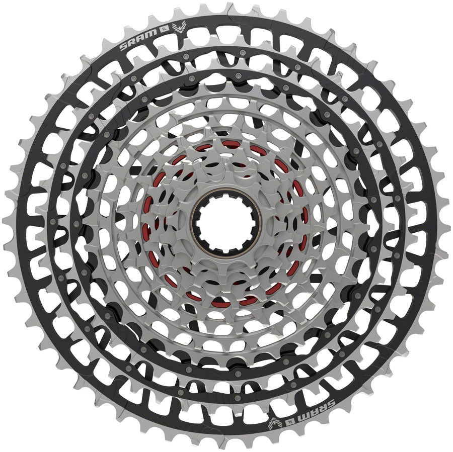 Image of SRAM XX SL Eagle T-Type XS-1299 Cassette - 12-Speed 10-52t For XD Driver Silver/Black