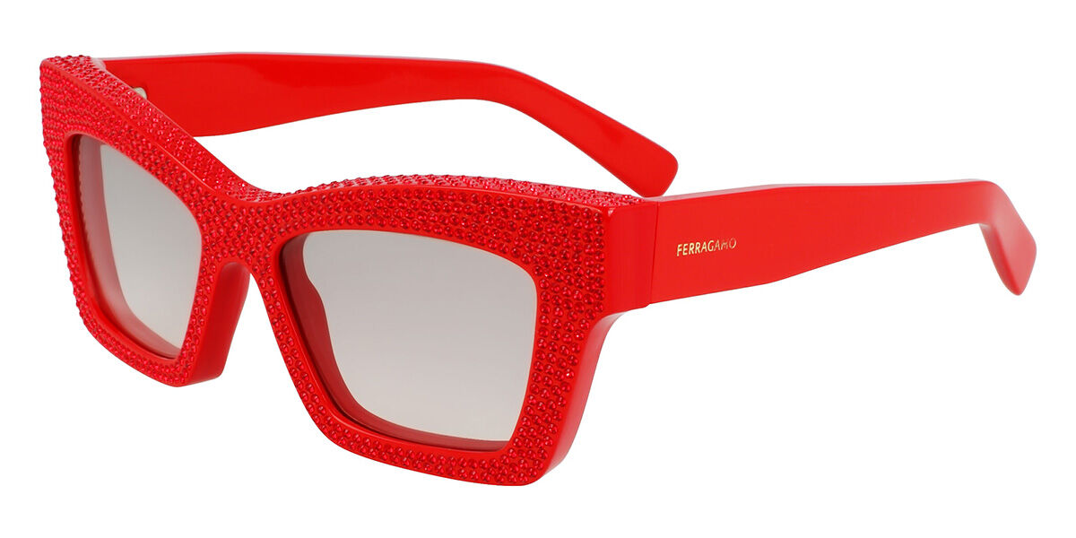 Image of Salvatore Ferragamo SF2045SR 600 52 Lunettes De Soleil Femme Rouges FR