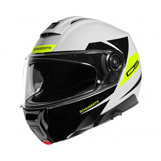 Image of Schuberth C5 Eclipse Blanc Jaune Casque Modulable Taille M