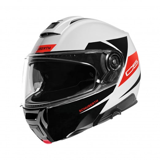 Image of Schuberth C5 Eclipse White Red Modular Helmet Size XL ID 4017765144845