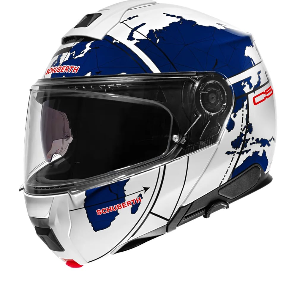 Image of Schuberth C5 Globe Blanc Bleu Casque Modulable Taille L