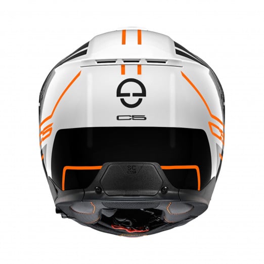 Image of Schuberth C5 Master Blanc Orange Casque Modulable Taille S