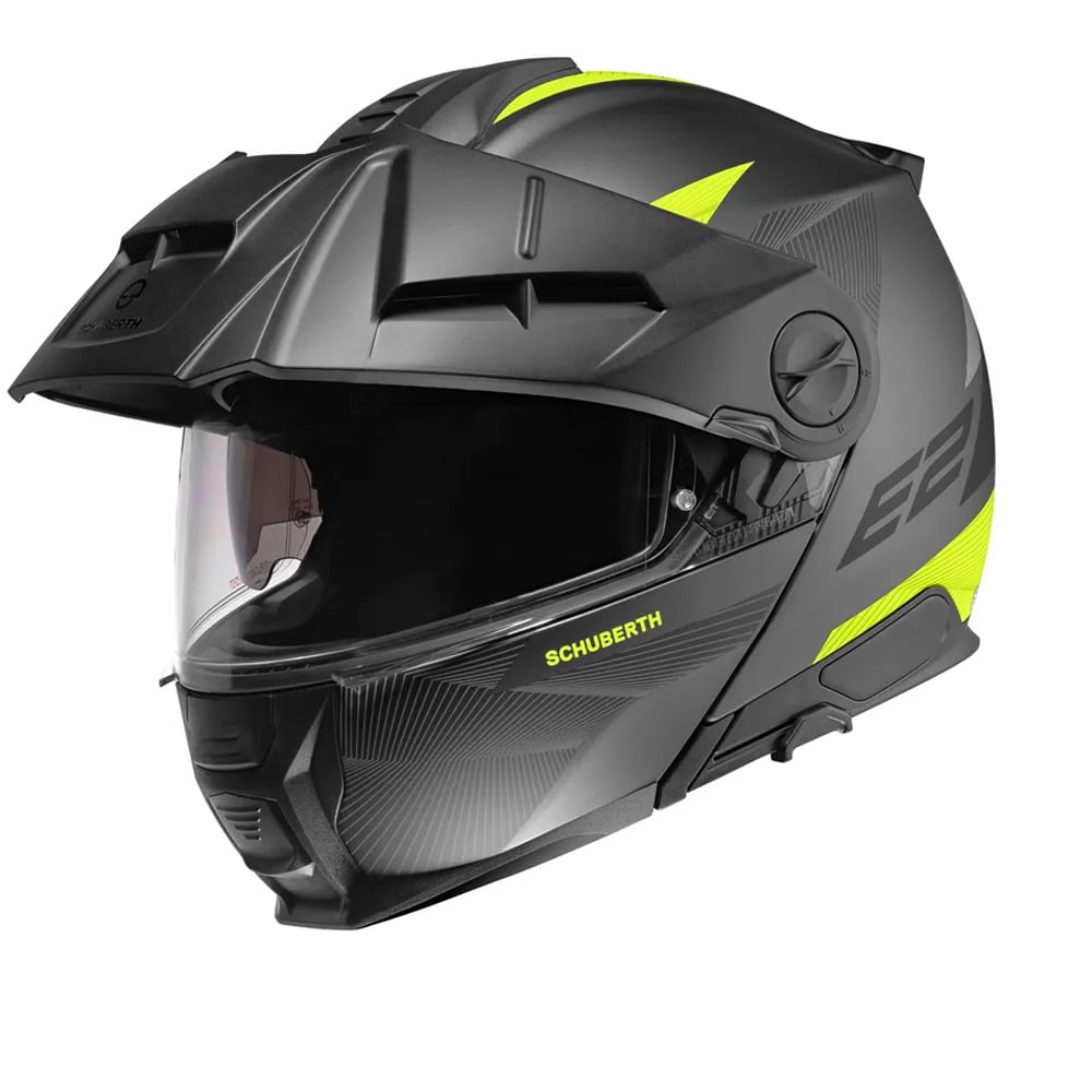 Image of Schuberth E2 Defender Black Yellow Modular Helmet Size 2XL EN