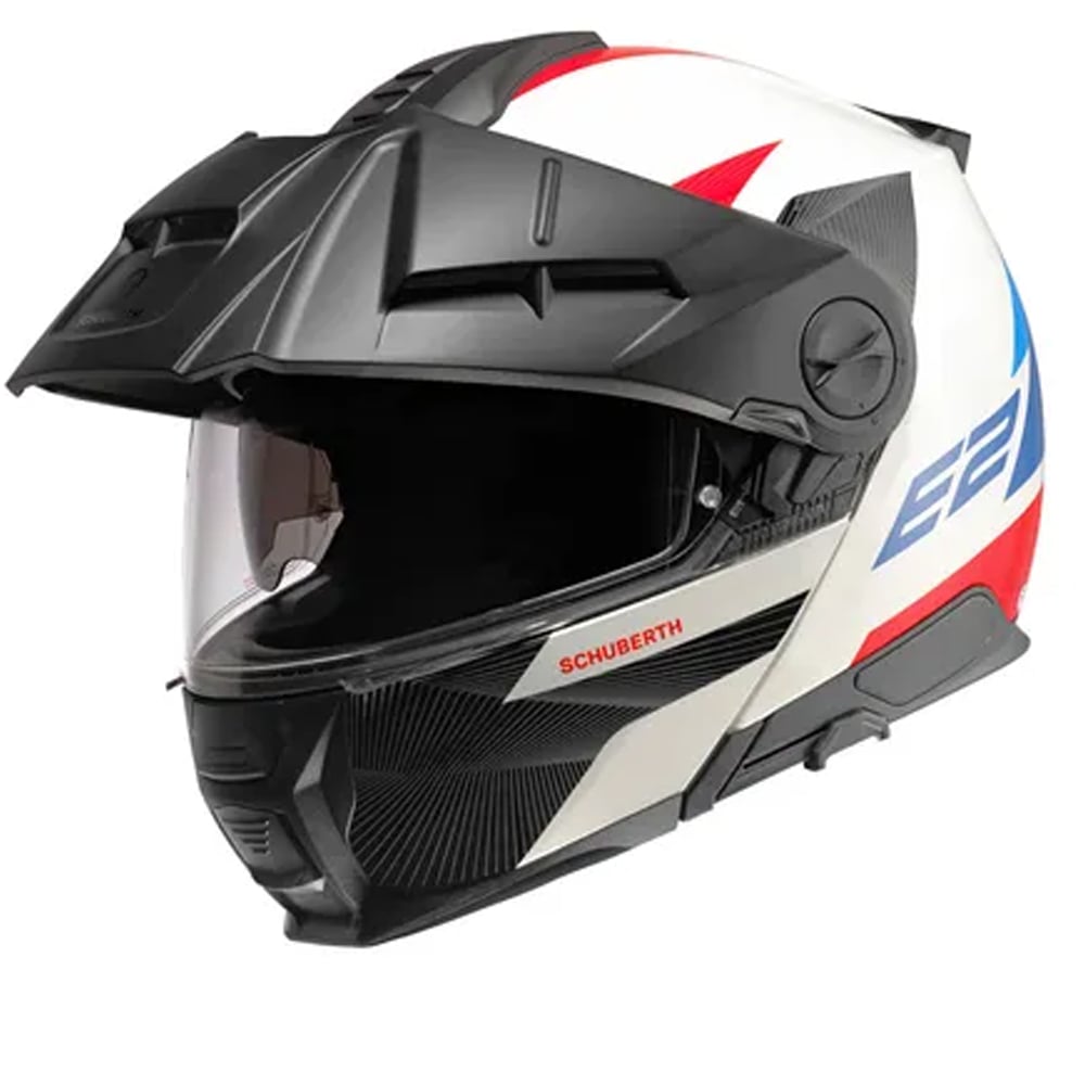 Image of Schuberth E2 Defender White Blue Modular Helmet Size S ID 4018255156737