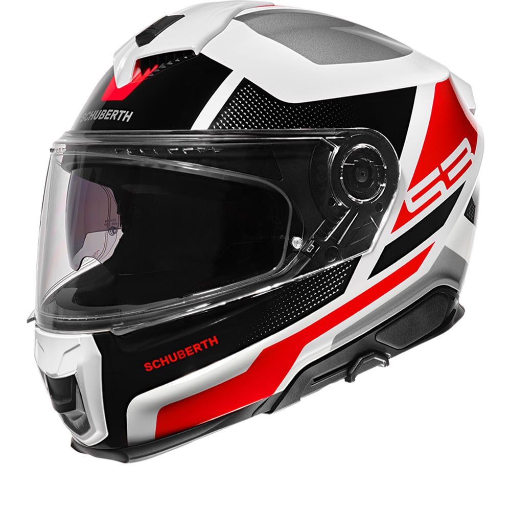 Image of Schuberth S3 Daytona Blanc Gris Rouge Casque Intégral Taille 2XL