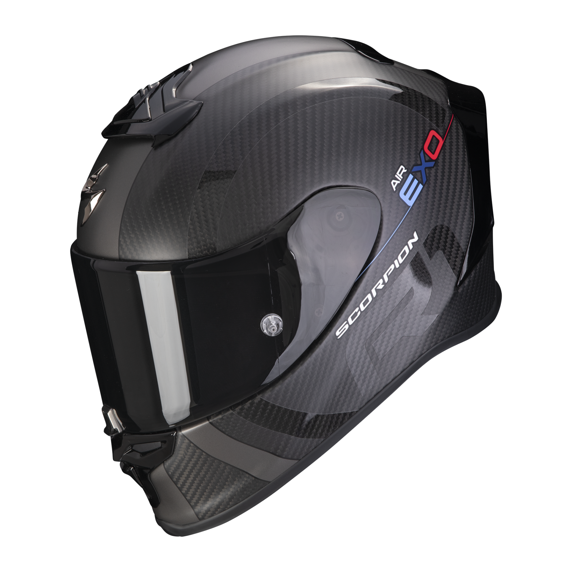 Image of Scorpion Exo-R1 Evo Carbon Air Mg Matt Black-Dark Silver Full Face Helmet Talla 2XL