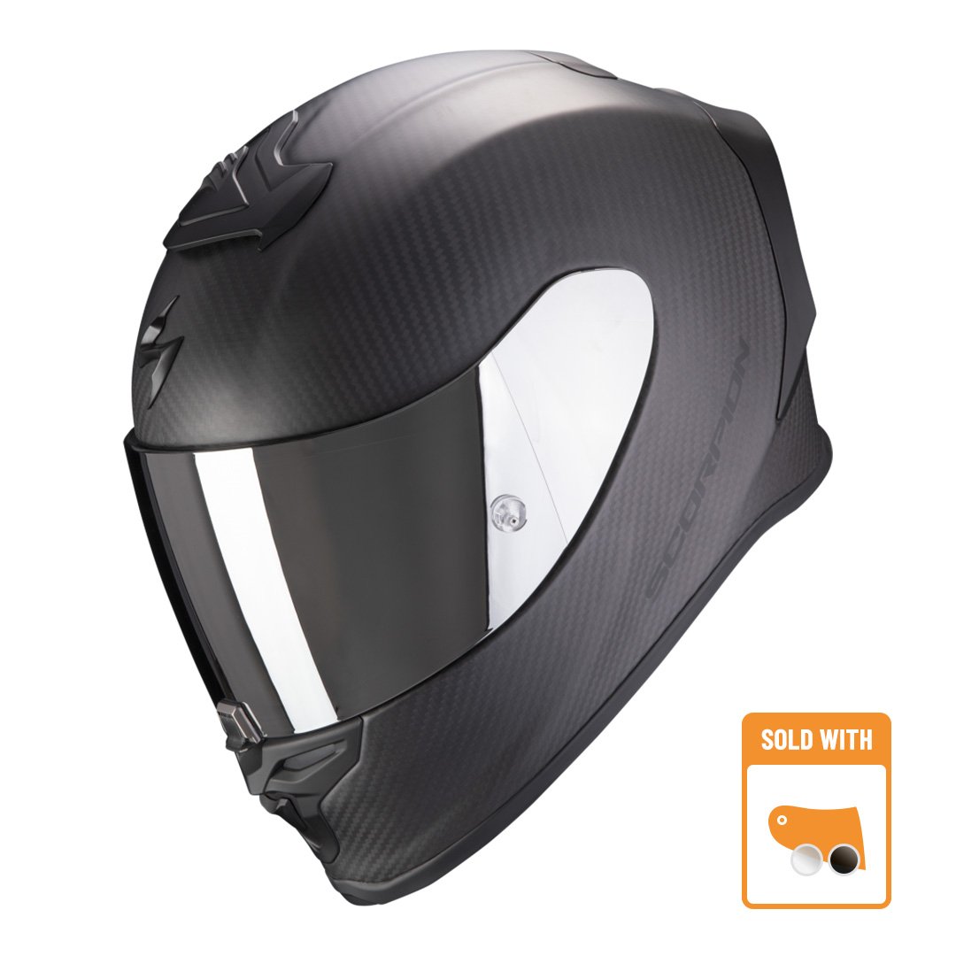 Image of Scorpion Exo-R1 Evo Carbon Air Solid Matt Black Full Face Helmet Talla 2XL
