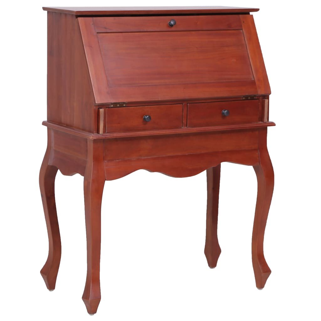 Image of Secretary Desk Brown 307"x165"x406" Solid Mahogany Wood