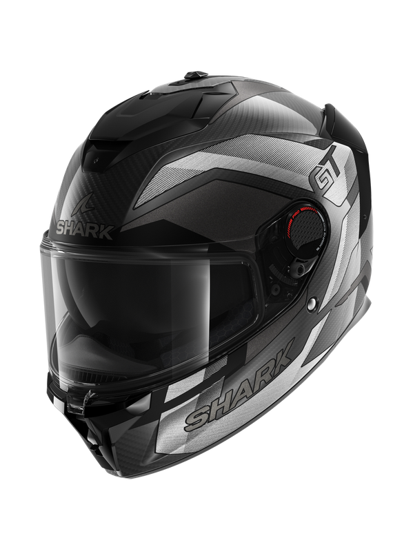 Image of Shark Spartan GT Pro Ritmo Carbon Mat Carbon Silver Chrom DSU Full Face Helmet Talla 2XL