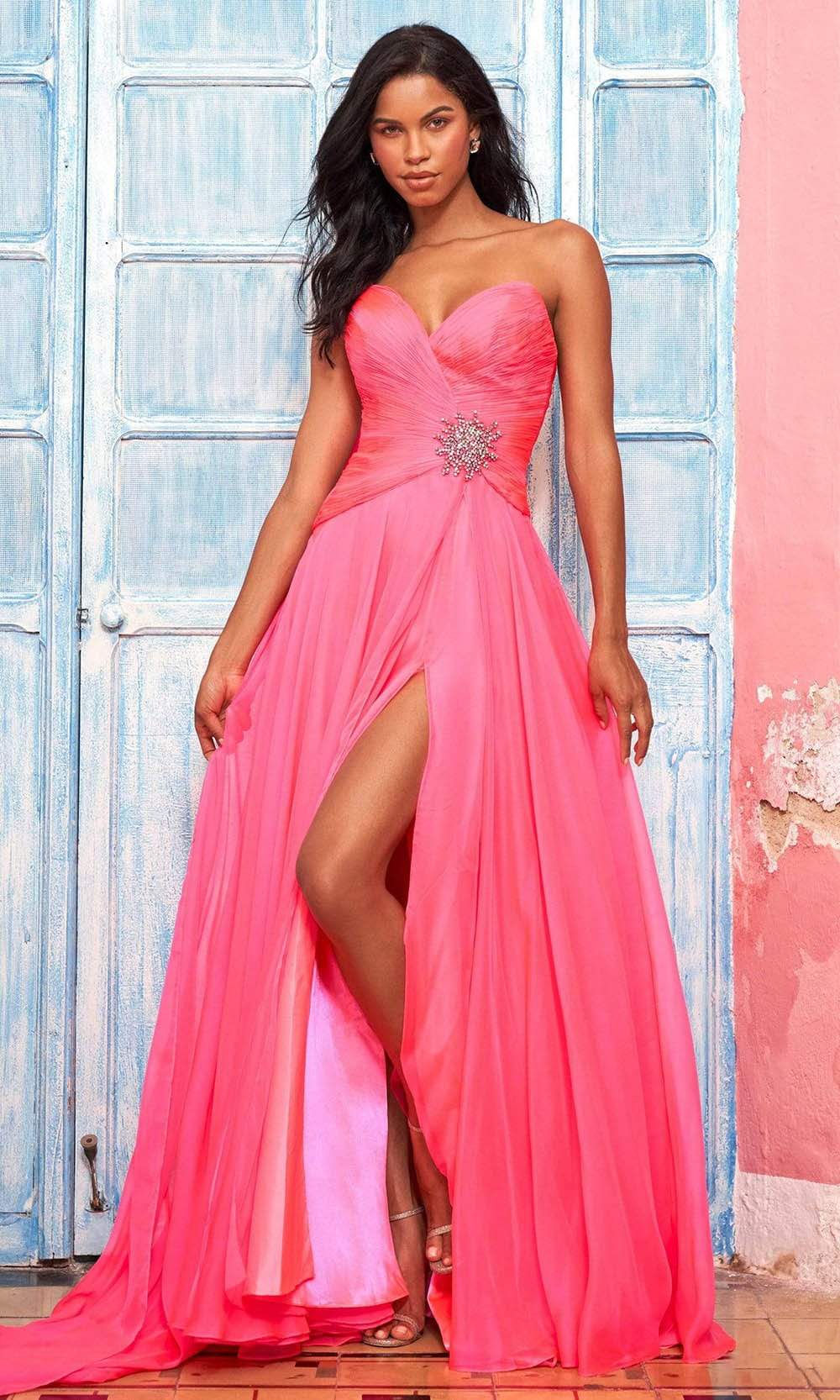 Image of Sherri Hill - 54955 Sweetheart Shirred A-Line Gown