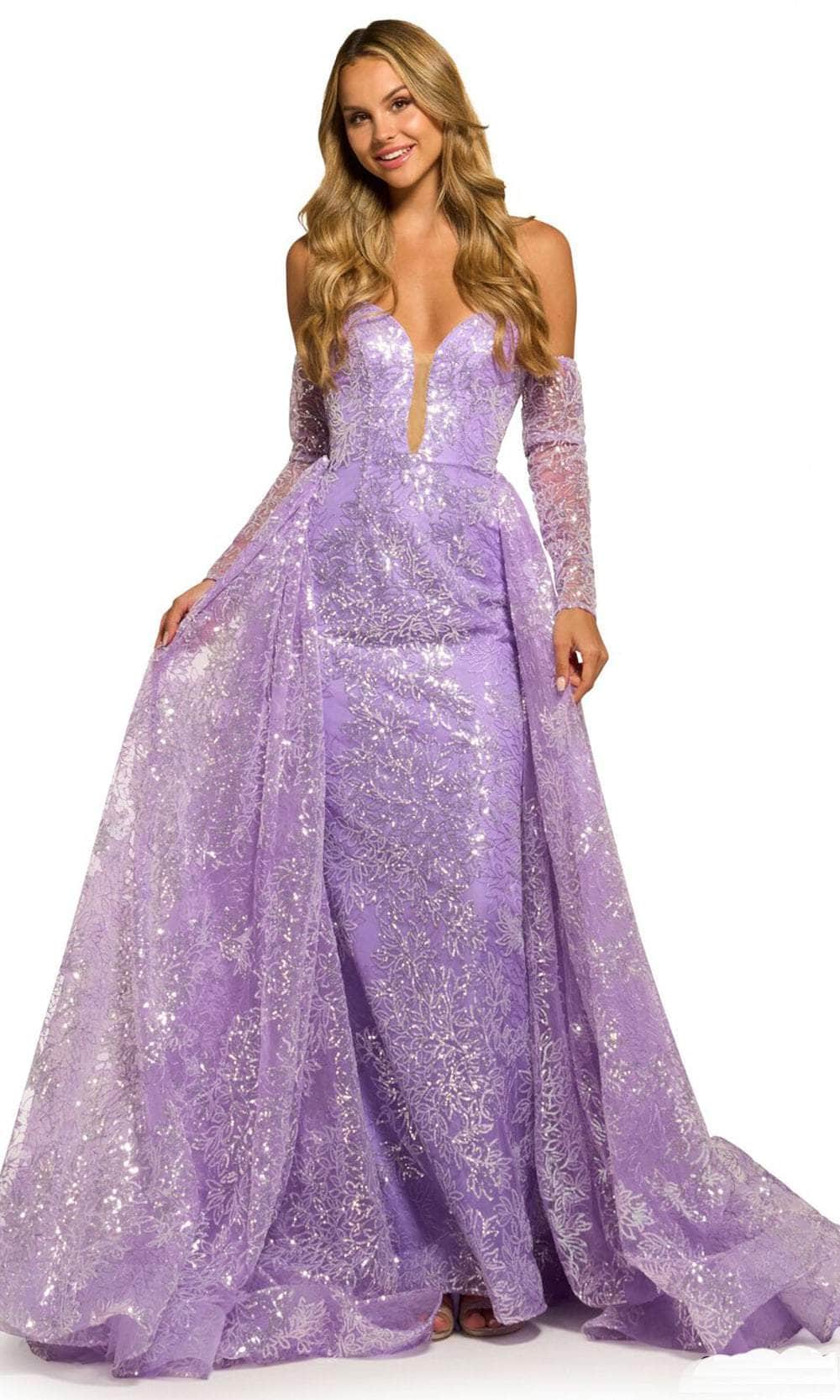 Image of Sherri Hill 55385 - Sequin Lace Prom Gown With Overskirt