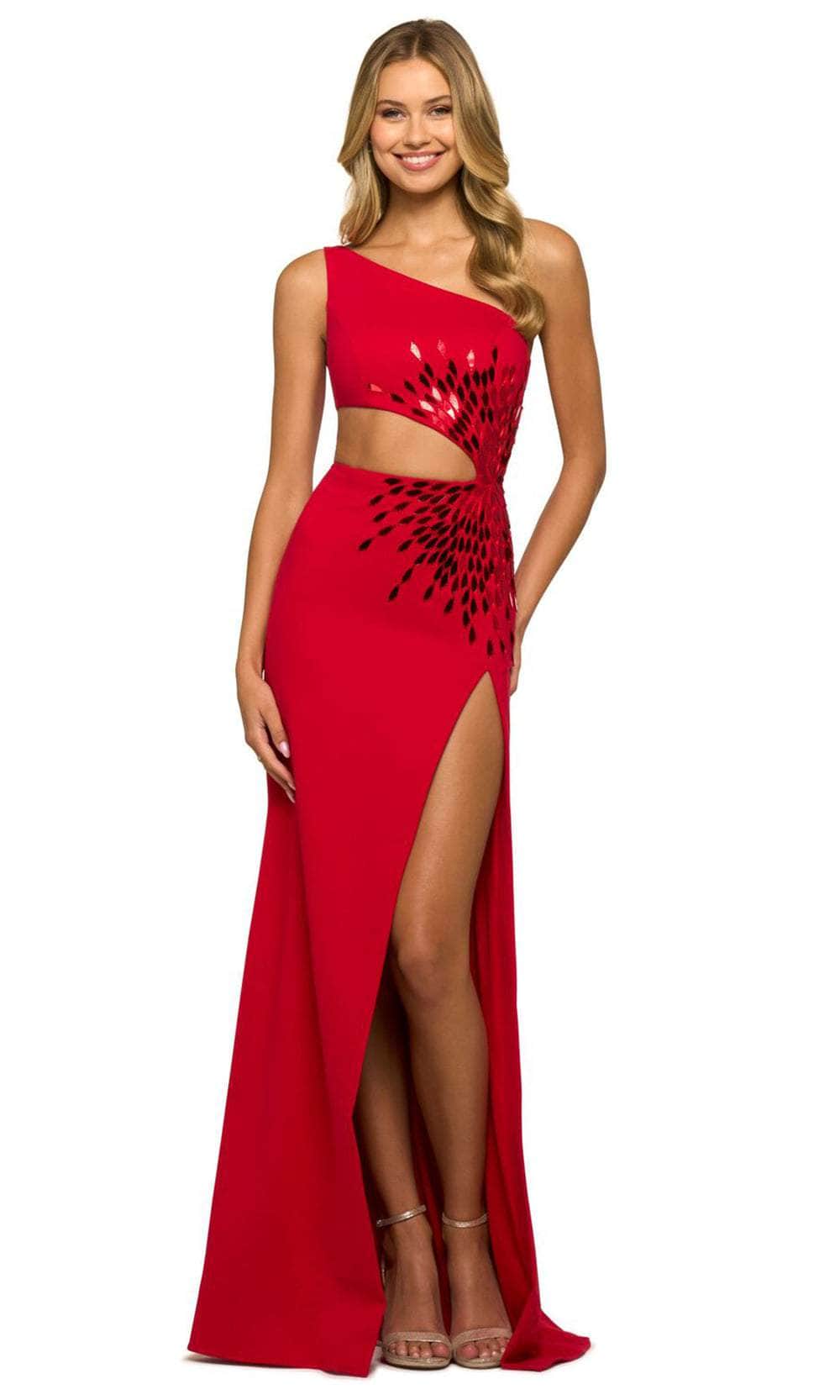 Image of Sherri Hill 55421 - One Shoulder Cutout Classic Prom Gown