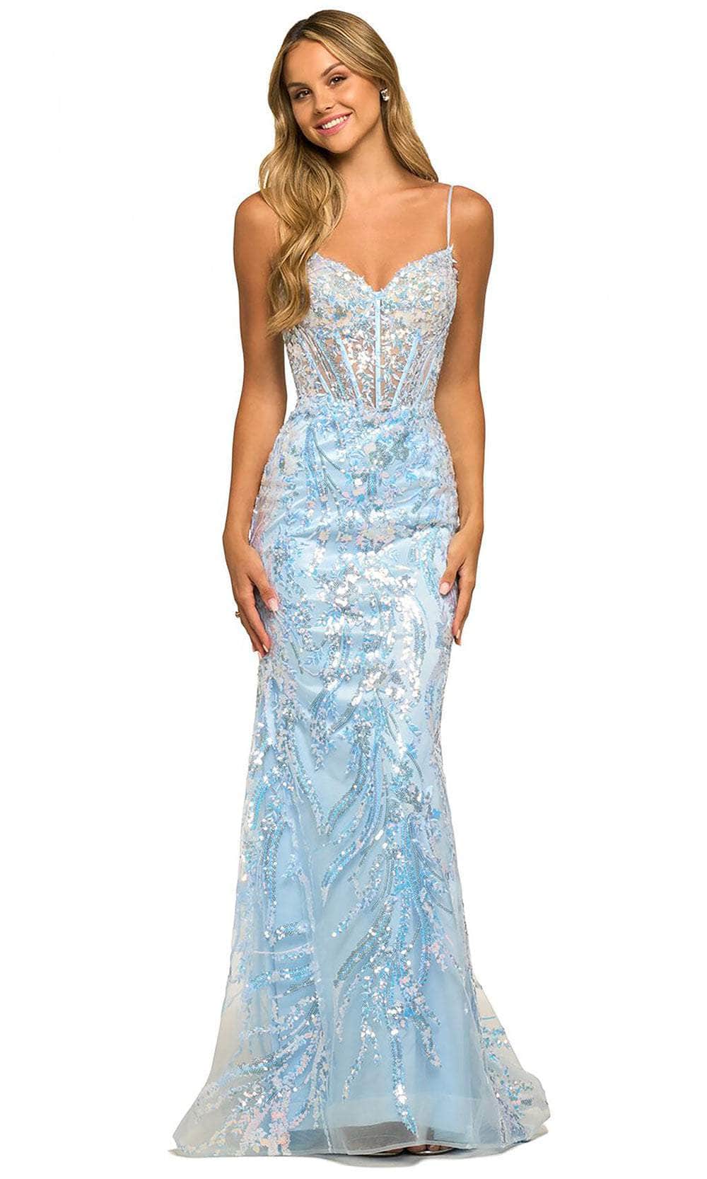 Image of Sherri Hill 55502 - Sweetheart Corset Sequin Prom Gown