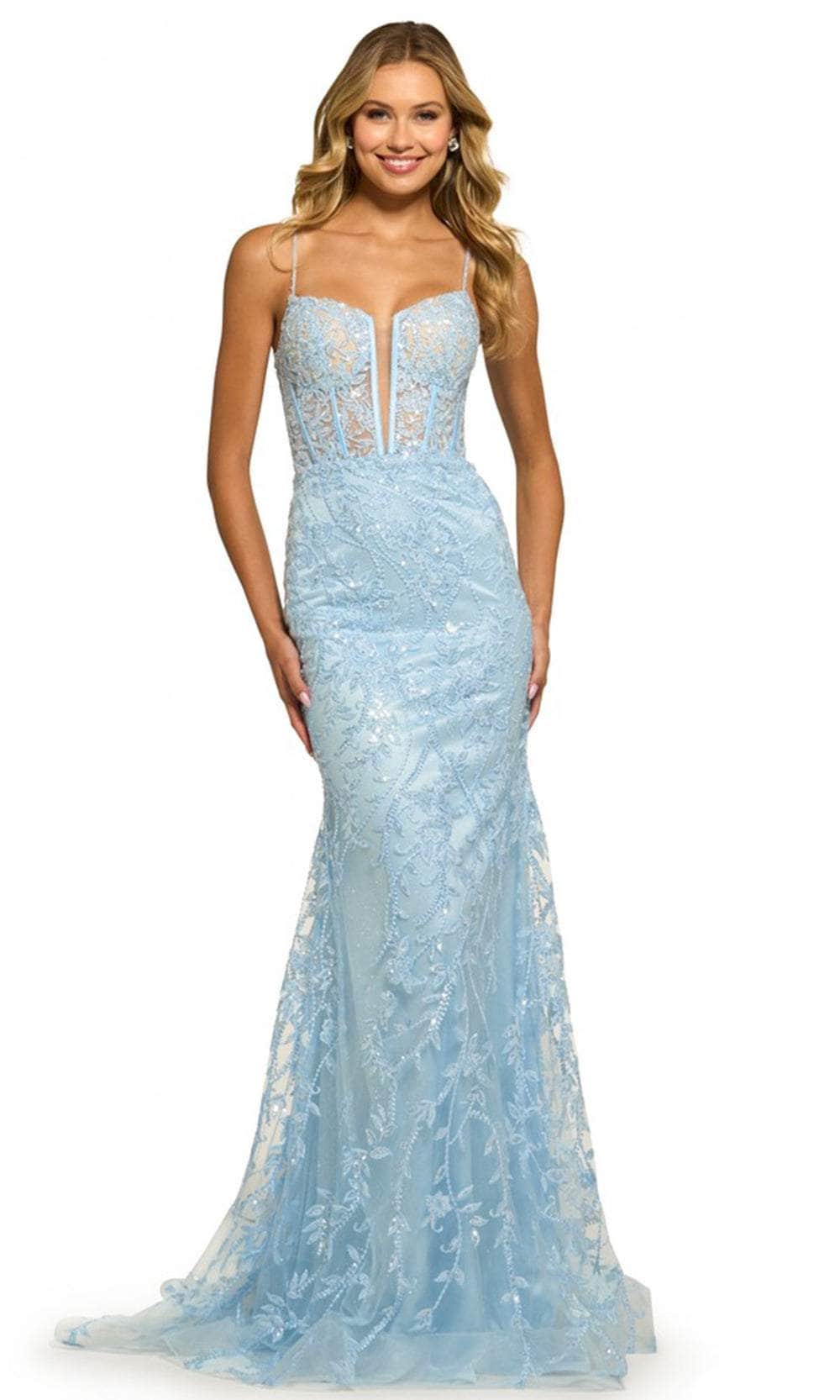 Image of Sherri Hill 55526 - Sleeveless Lace-Up Back Prom Gown