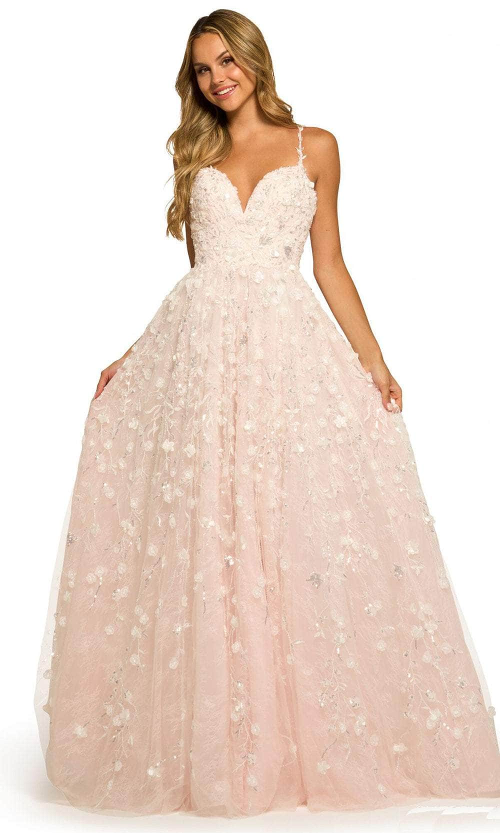 Image of Sherri Hill 55529 - Floral Applique A-line Silhouette Gown