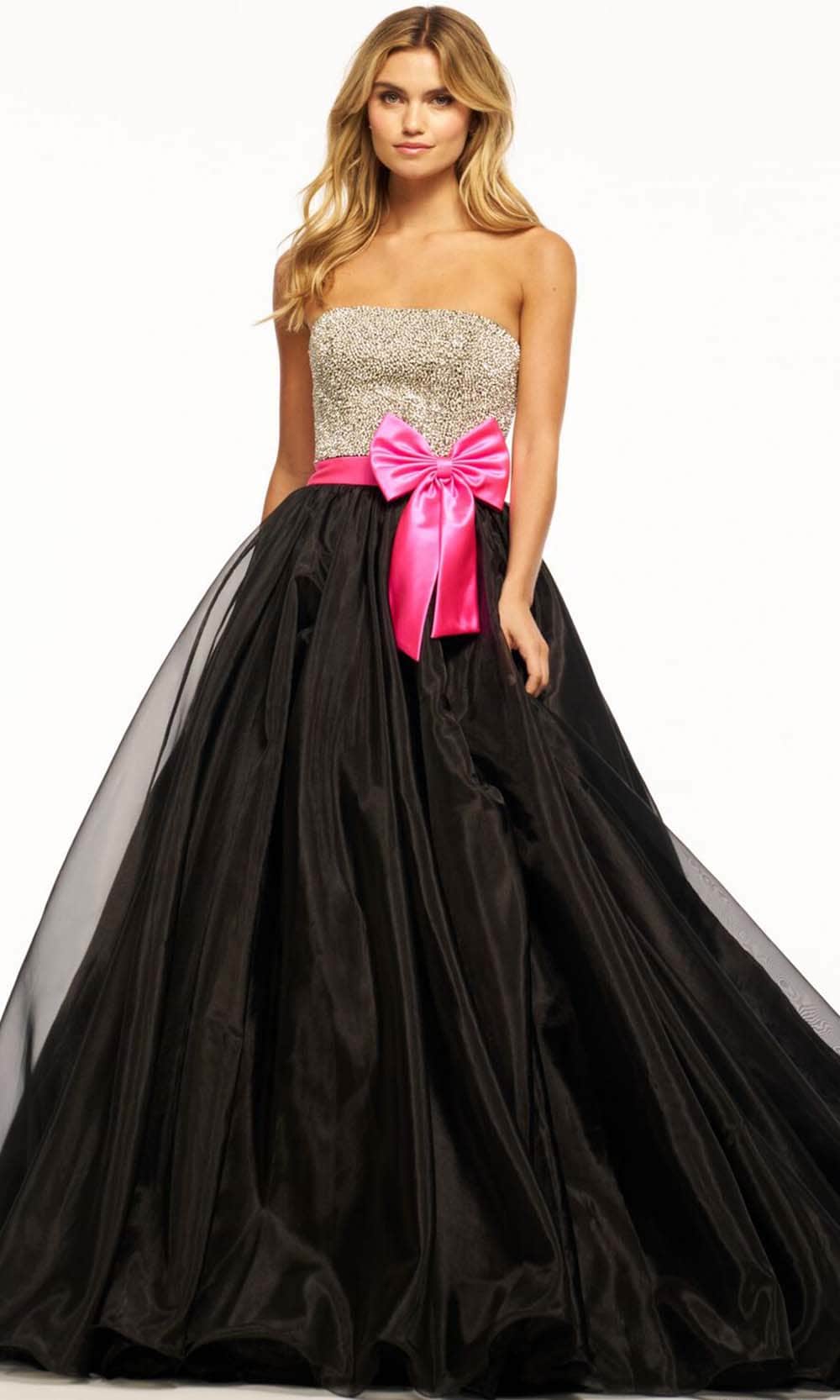 Image of Sherri Hill 55956 - Strapless Bow Accent Ballgown
