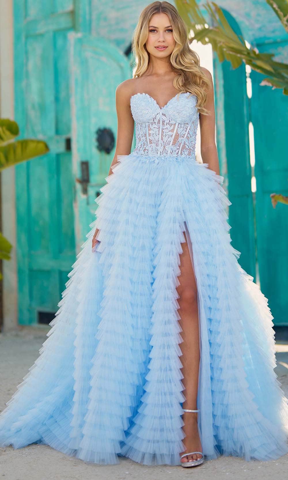 Image of Sherri Hill 56042 - Leaf Corset Prom Dress