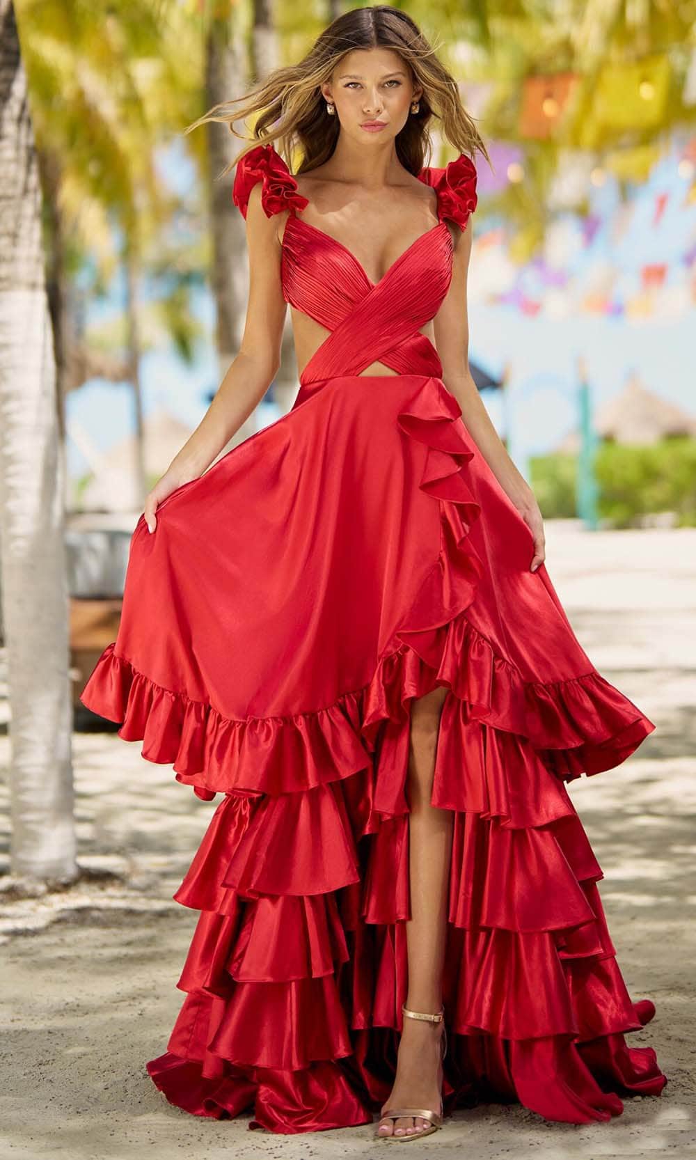 Image of Sherri Hill 56057 - Ruched Cutout Gown