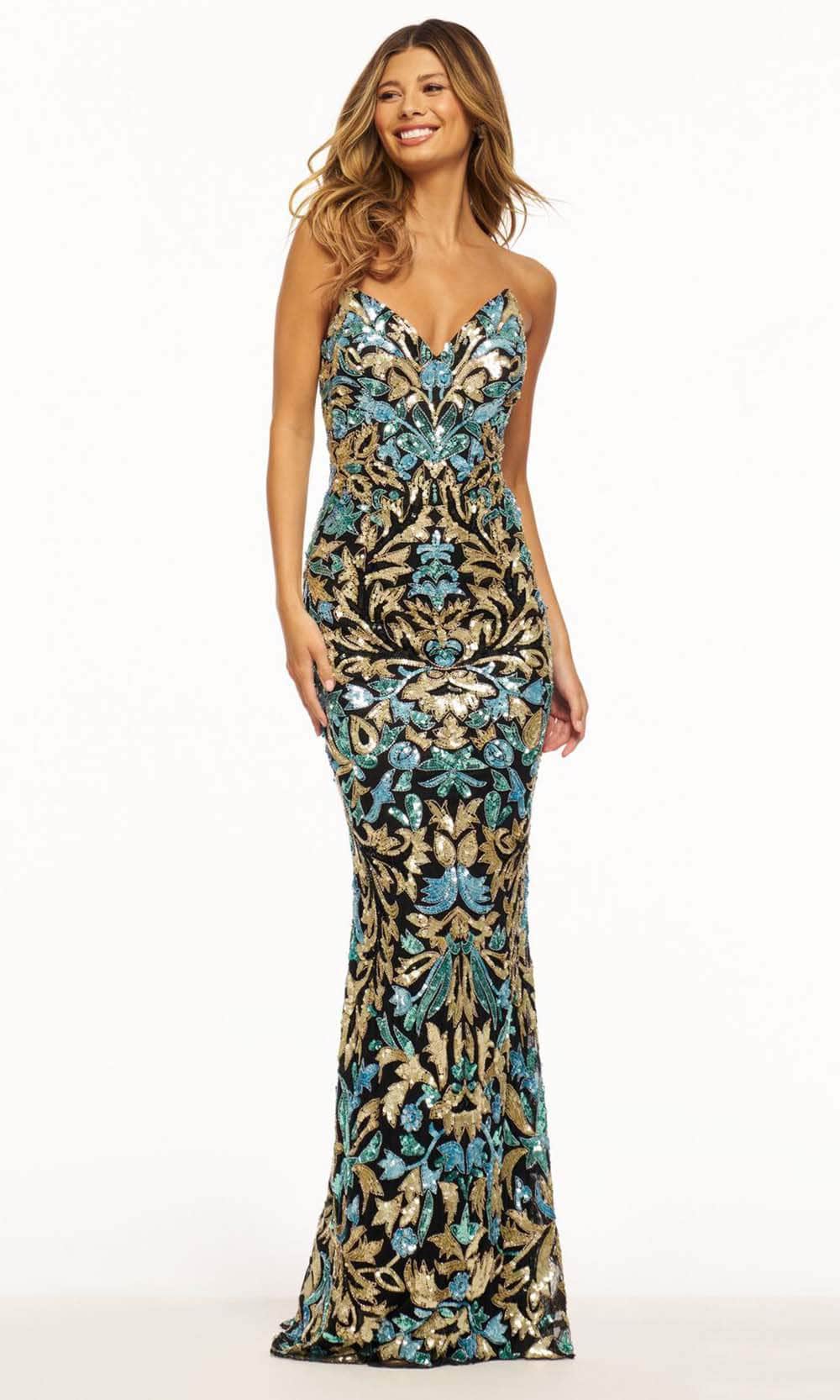 Image of Sherri Hill 56080 - Deep V-Neck Fitted Prom Gown