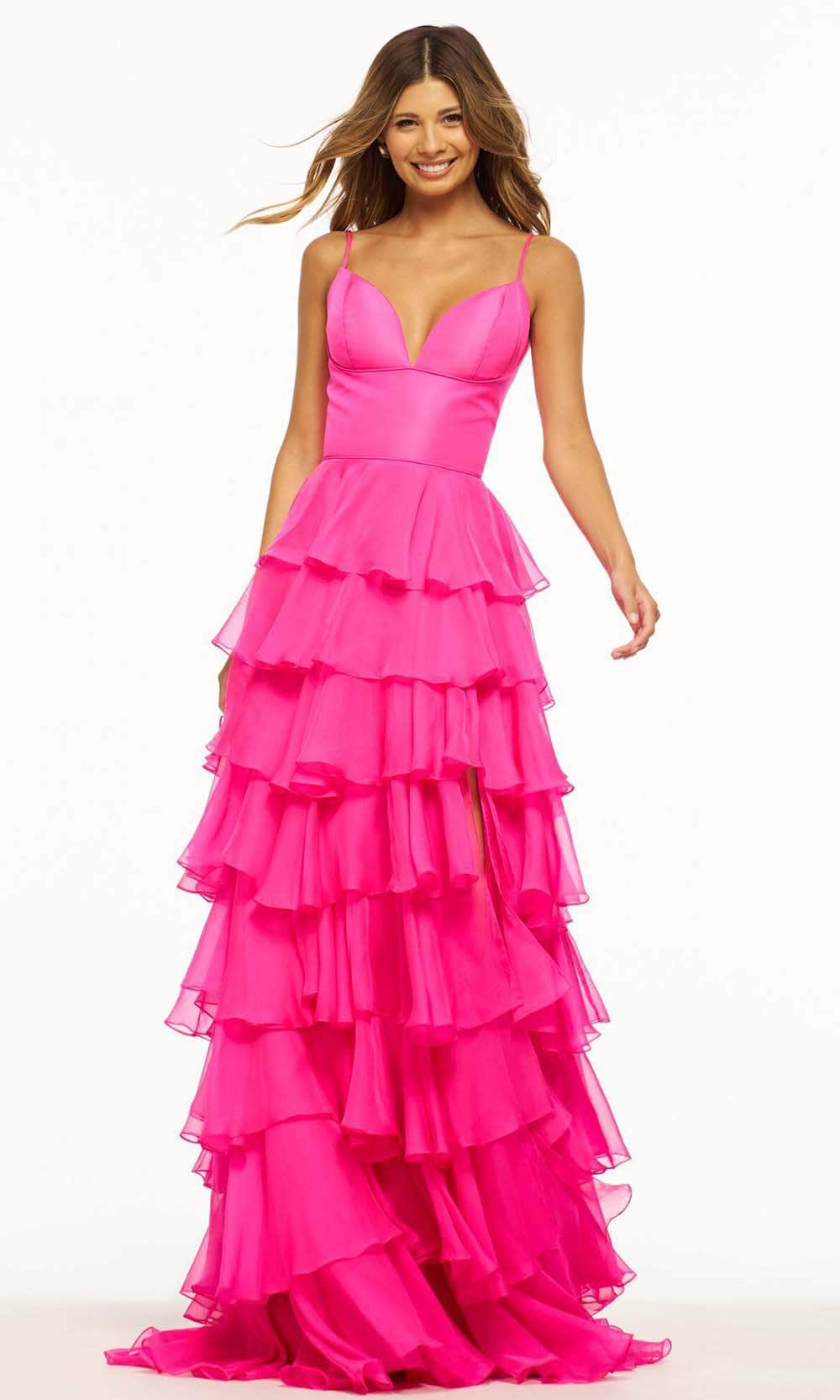 Image of Sherri Hill 56108 - Ruffle Gown with Slit