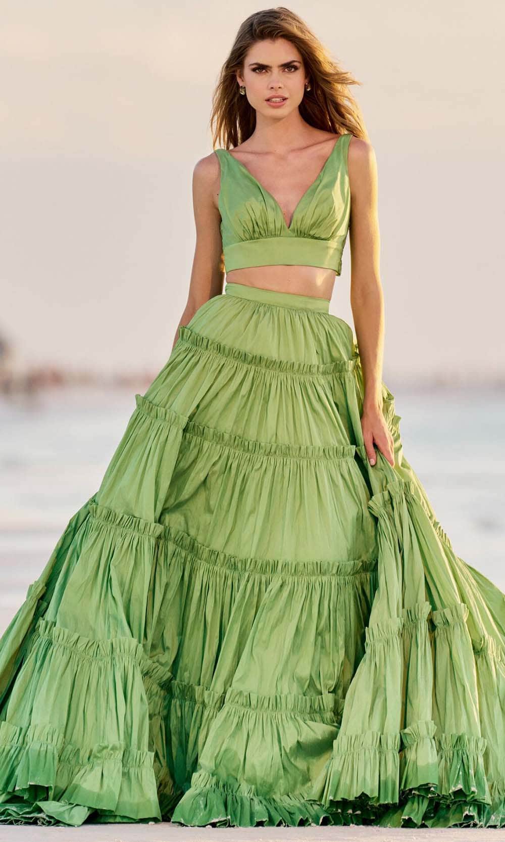 Image of Sherri Hill 56125 - Ruffle Trimmed Gown