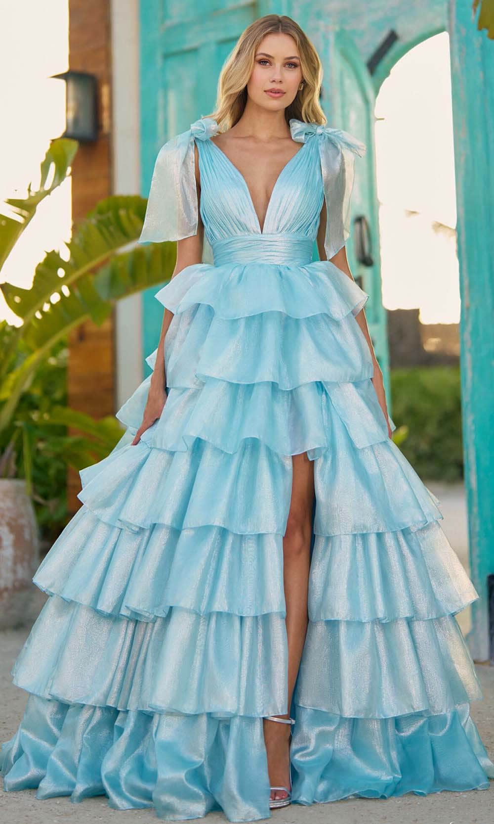 Image of Sherri Hill 56127 - Plunging V-neck A-Line Prom Dress