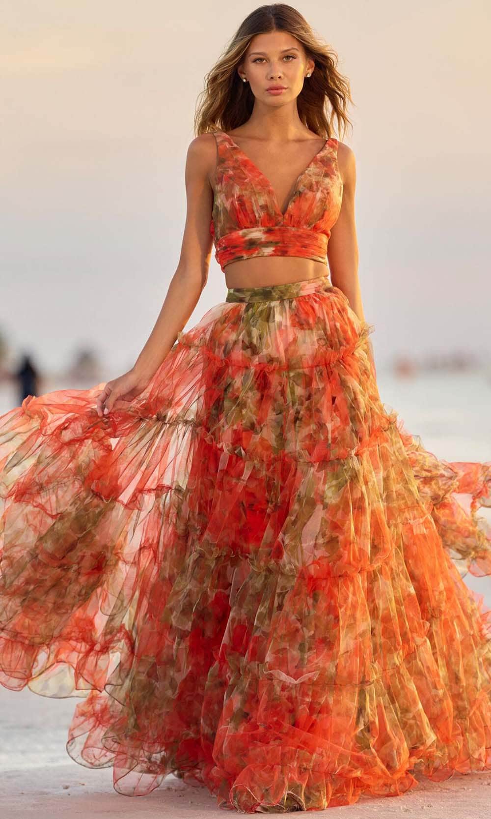 Image of Sherri Hill 56151 - Two-Piece Floral Gown