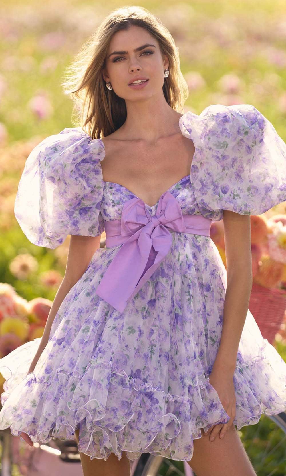 Image of Sherri Hill 56383 - Floral Print Doll Dress