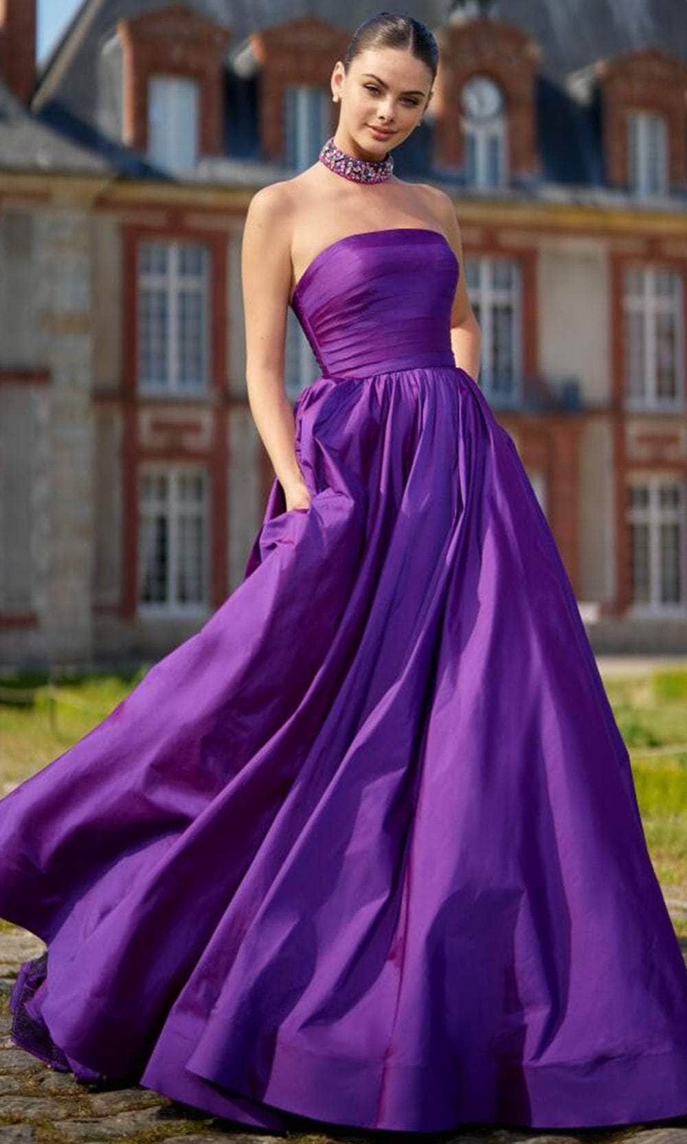 Image of Sherri Hill 56748 - Strapless Taffeta Ball Gown