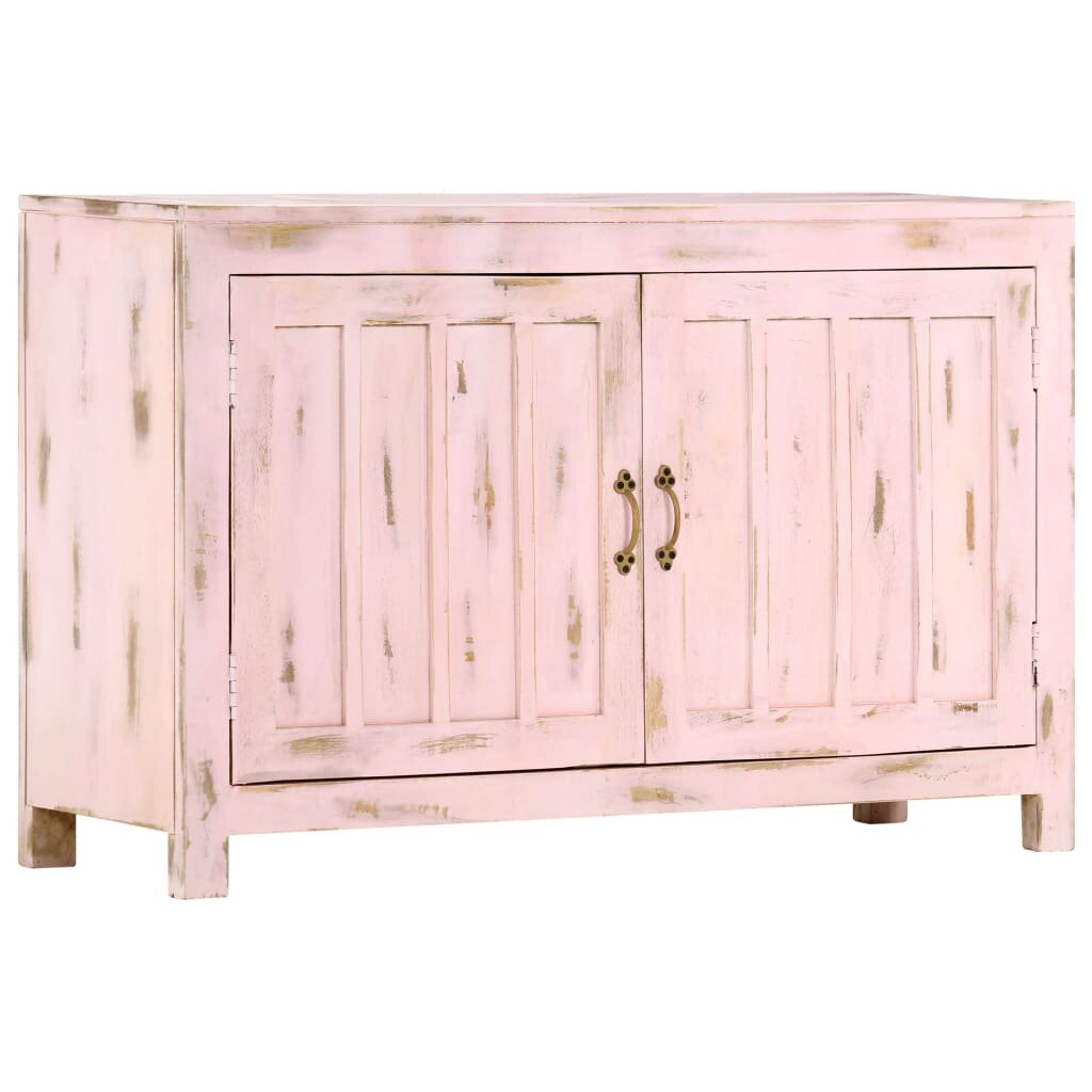 Image of Sideboard 110x35x70 cm solid mango wood light pink