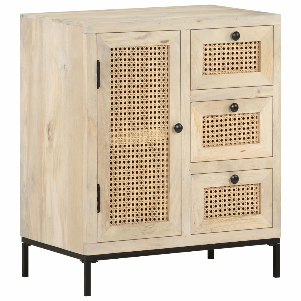 Image of Sideboard 236"x138"x276" Solid Mango Wood and Natural Cane