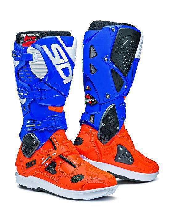 Image of Sidi Crossfire 3 SRS MX Boots Orange Fluo White Blue Limited Size 40 ID 8017732553584